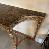 Marble and gilded wood console table