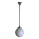 Globe pension suspension in opaline and aluminum 1950