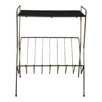 Side table - perforated metal magazine rack, designed by Matégot