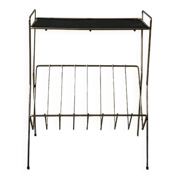 Side table - perforated metal magazine rack, designed by Matégot