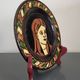 Vintage Dauphiné glazed terracotta dish Portrait of a woman