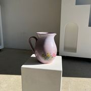 Vintage purple carafe with field flower patterns H:20cm