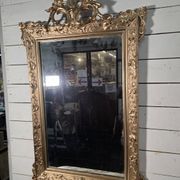 Antique Art Nouveau gilded mirror, 138cm
