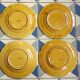 Set of 4 Sarregurmines Fruits barbotine plates