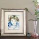Tableau ancien portrait de fillette