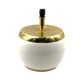 Monumental white ceramic and brass lamp base, italy 1970s