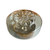 Large ceiling light RZB or amber glass daisy heart vintage wall light