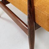 Vintage amber armchair Hermes designed by H. Lis