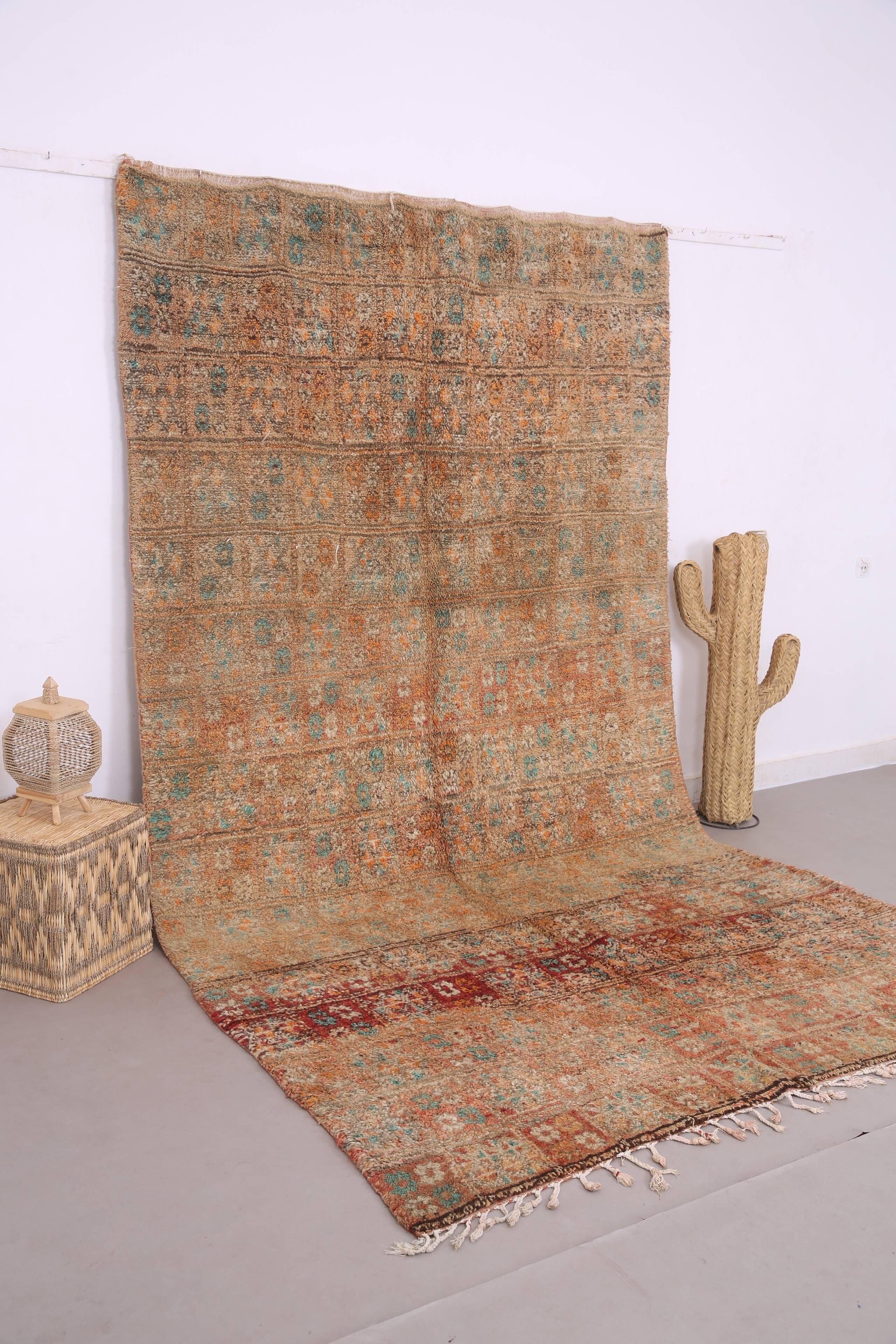Peach Vintage Moroccan Rug 190 x 352 cm - Berber Wool Rug - Handmade Rug