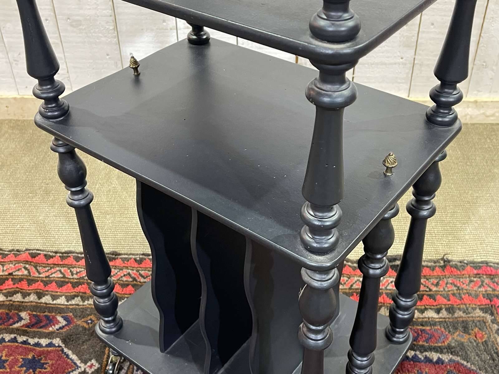 Blackened wooden music stand from the late 19th century