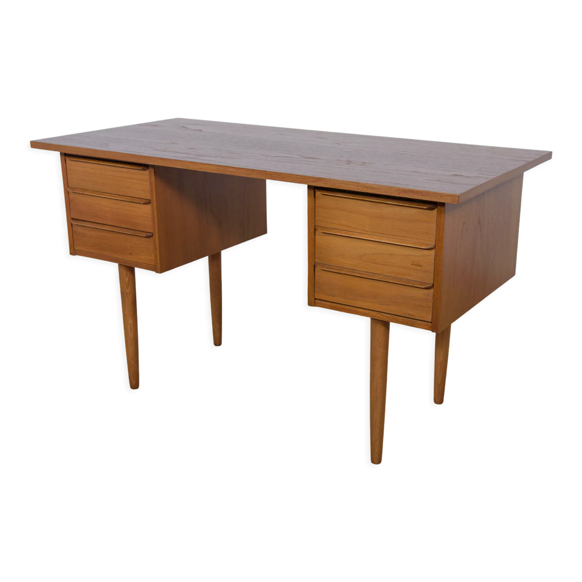Mid-Century Freestanding Teak Desk, 1960s