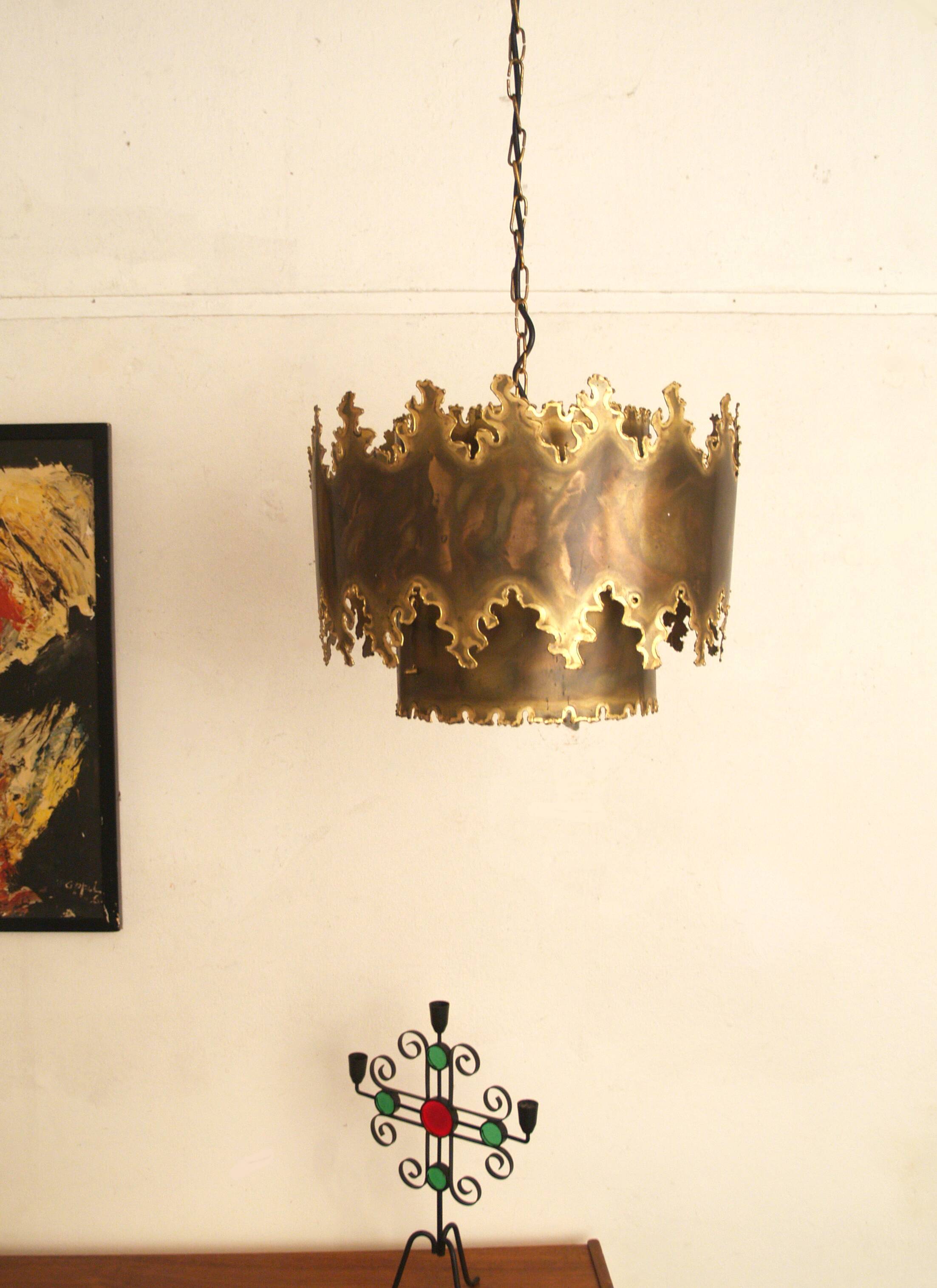 Svend Aage Holm Sorensen Danish brass pedant lamp