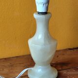 Beige marbled stone lamp - small alabaster lamp