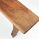 Rustic natural oak wooden bench with rounded details, France ca. 1900