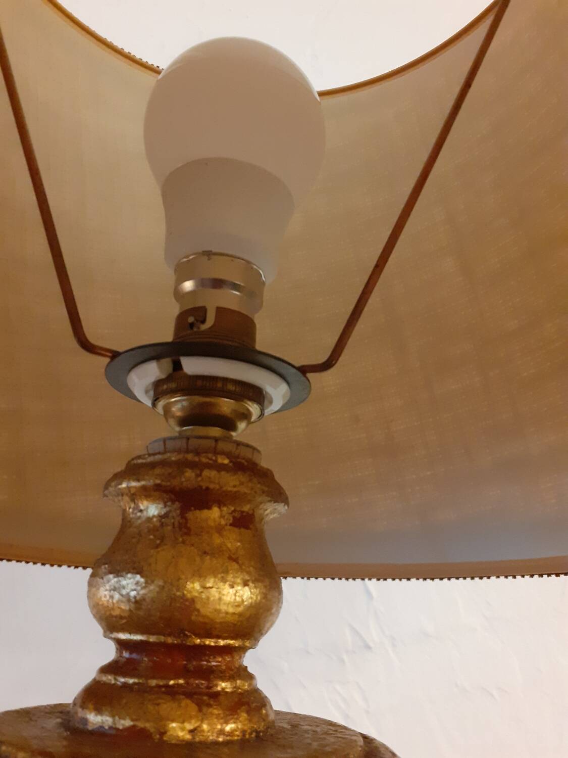 Gilded wood lamp, 1970