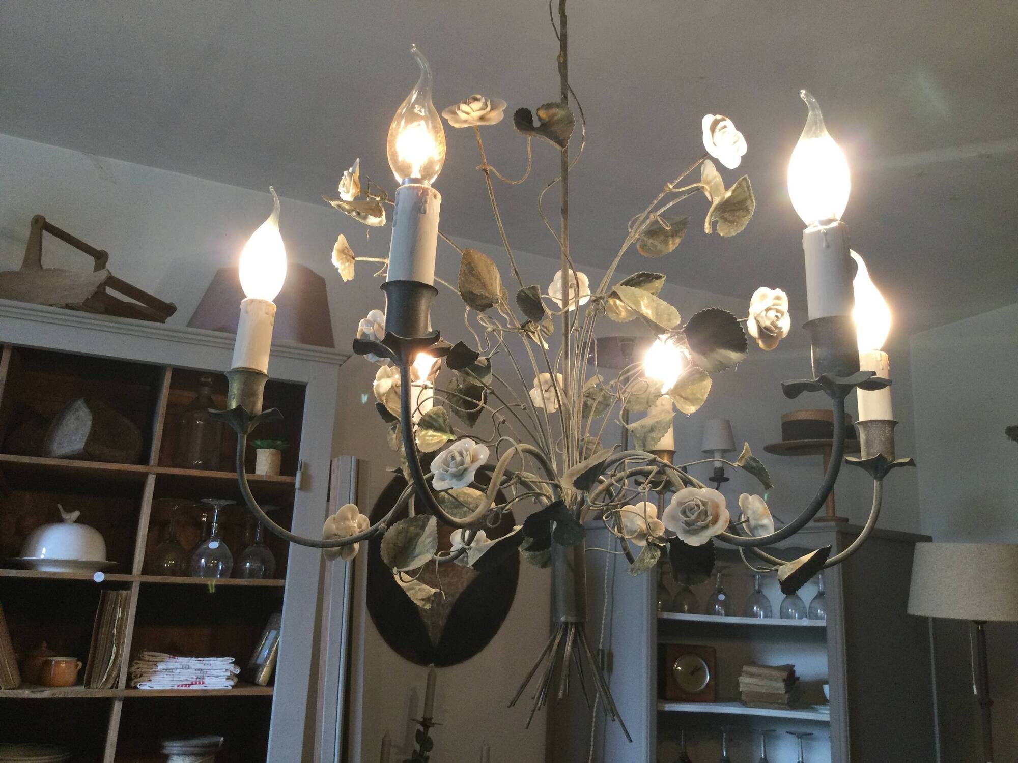 Antique metal chandelier