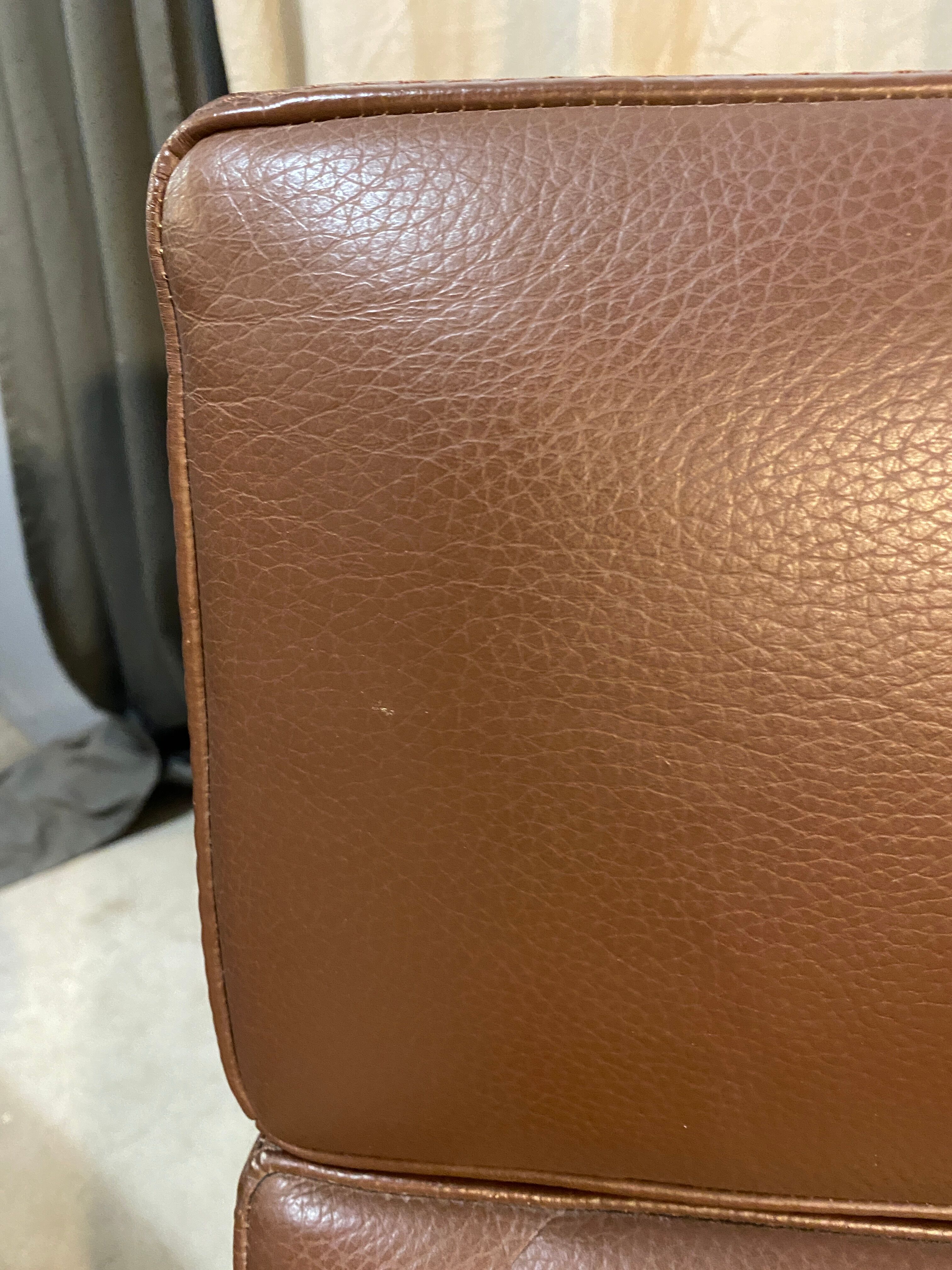 Lounge chair cuir marron