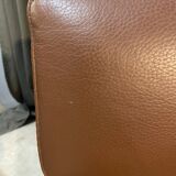 Lounge chair cuir marron