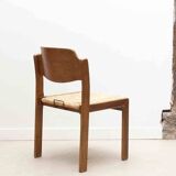Chaise vintage tout bois caramel et assise paillée