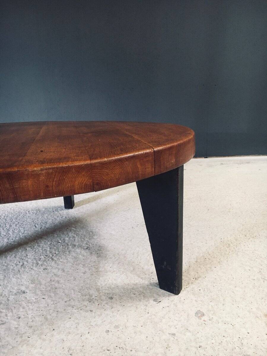 Mid-Century Industrial Tripod Coffee Table, France, 1950s