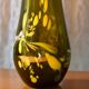 Free-form olive green art glass vase by Gyula Budveszel, Hungary, 1990s