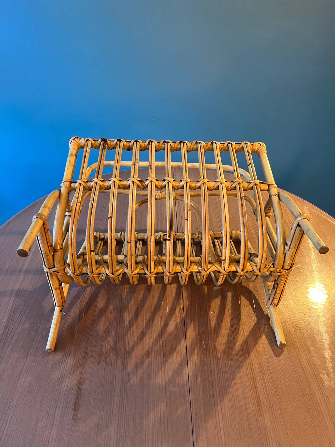 Bamboo rattan wicker magazine holder