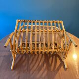 Bamboo rattan wicker magazine holder
