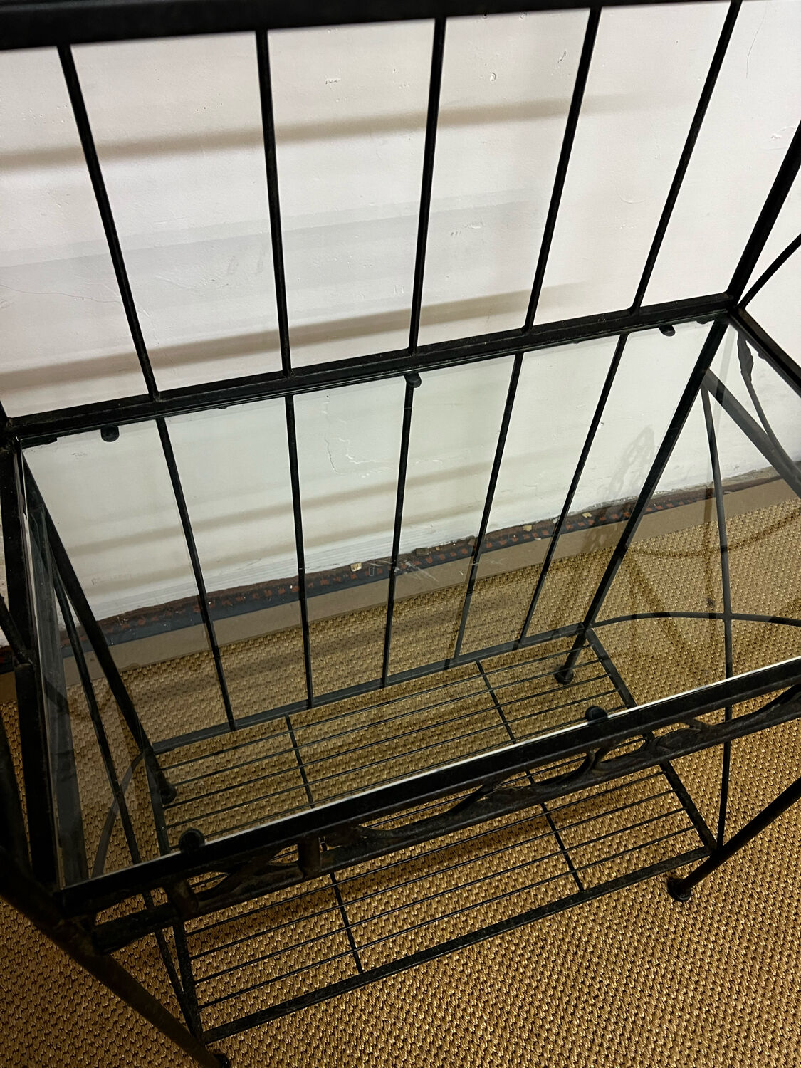 Antique wrought iron shelf