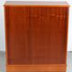 Pair of light walnut bookshelves with inlays and adjustable shelves.