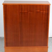 Pair of light walnut bookshelves with inlays and adjustable shelves.