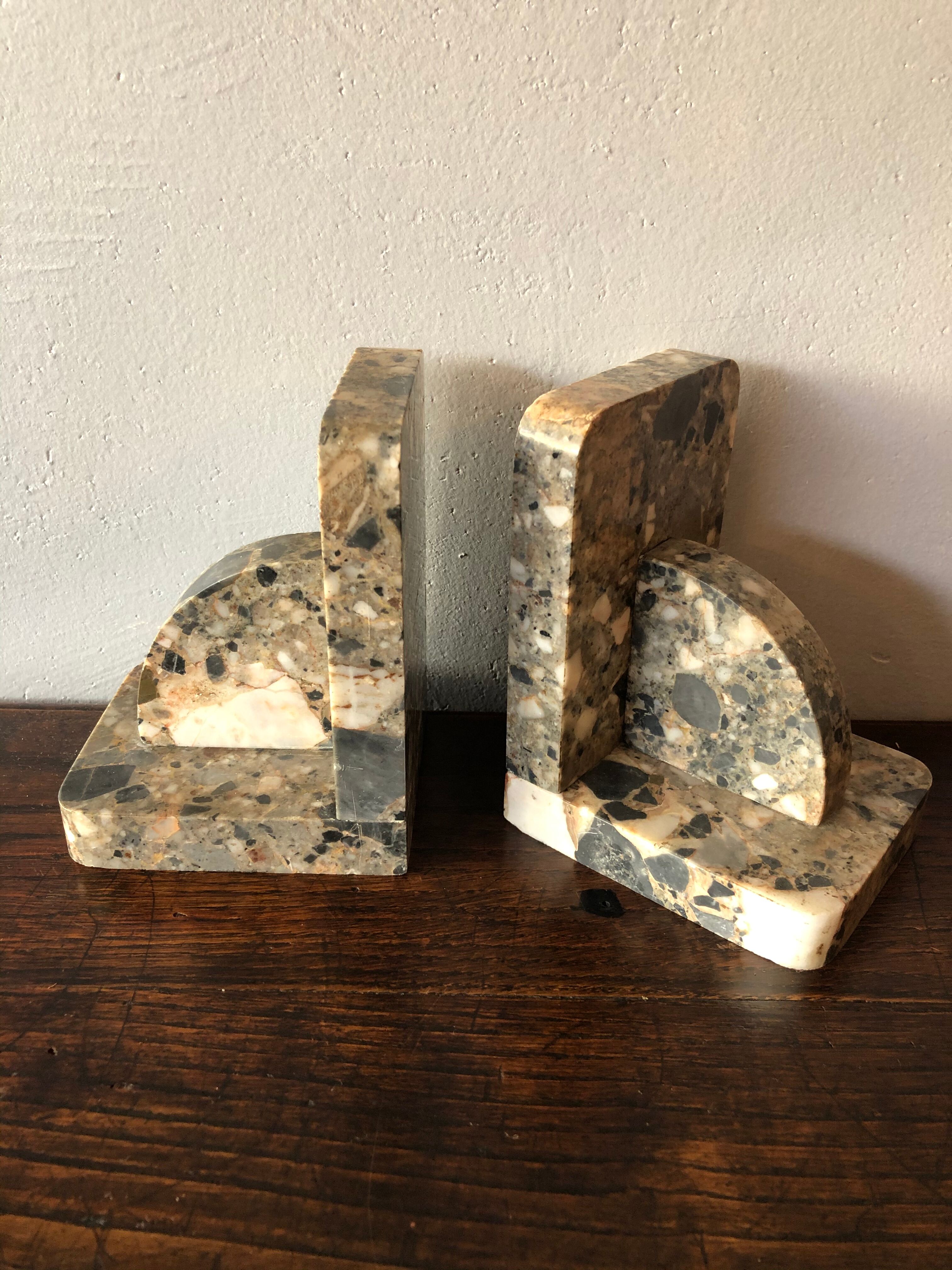 Old marble bookends