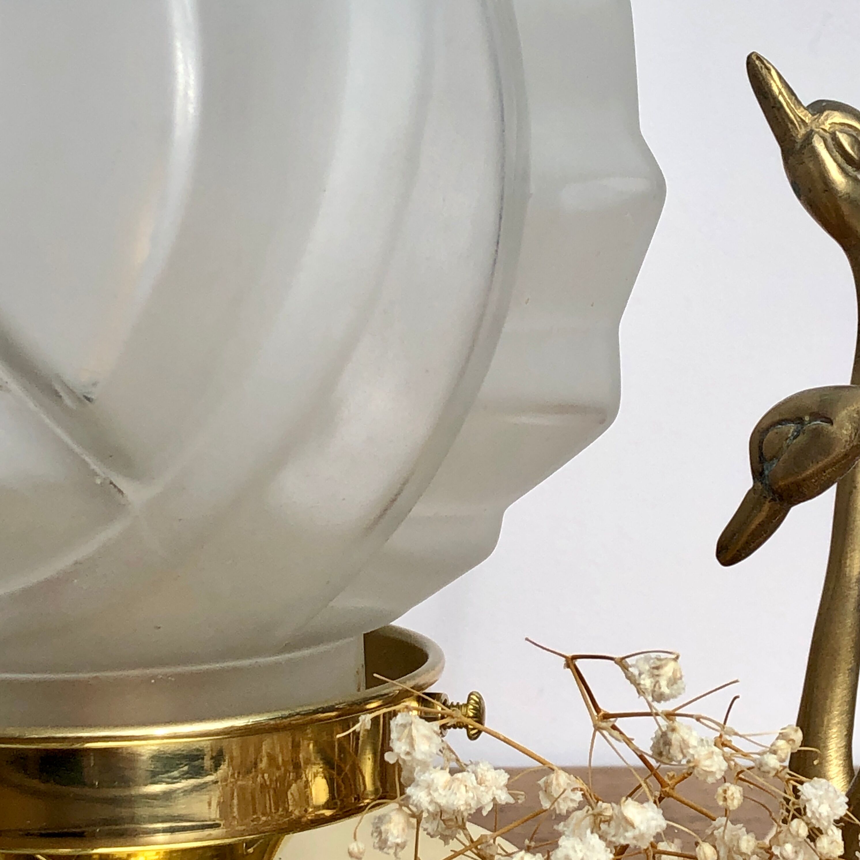 Vintage art deco globe installation lamp