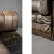 Vintage Mid-Century Modern German Brutalist Brown Leather 2-Seater Sofa