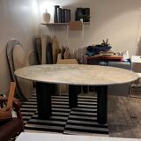 Marble dining table and steel legs