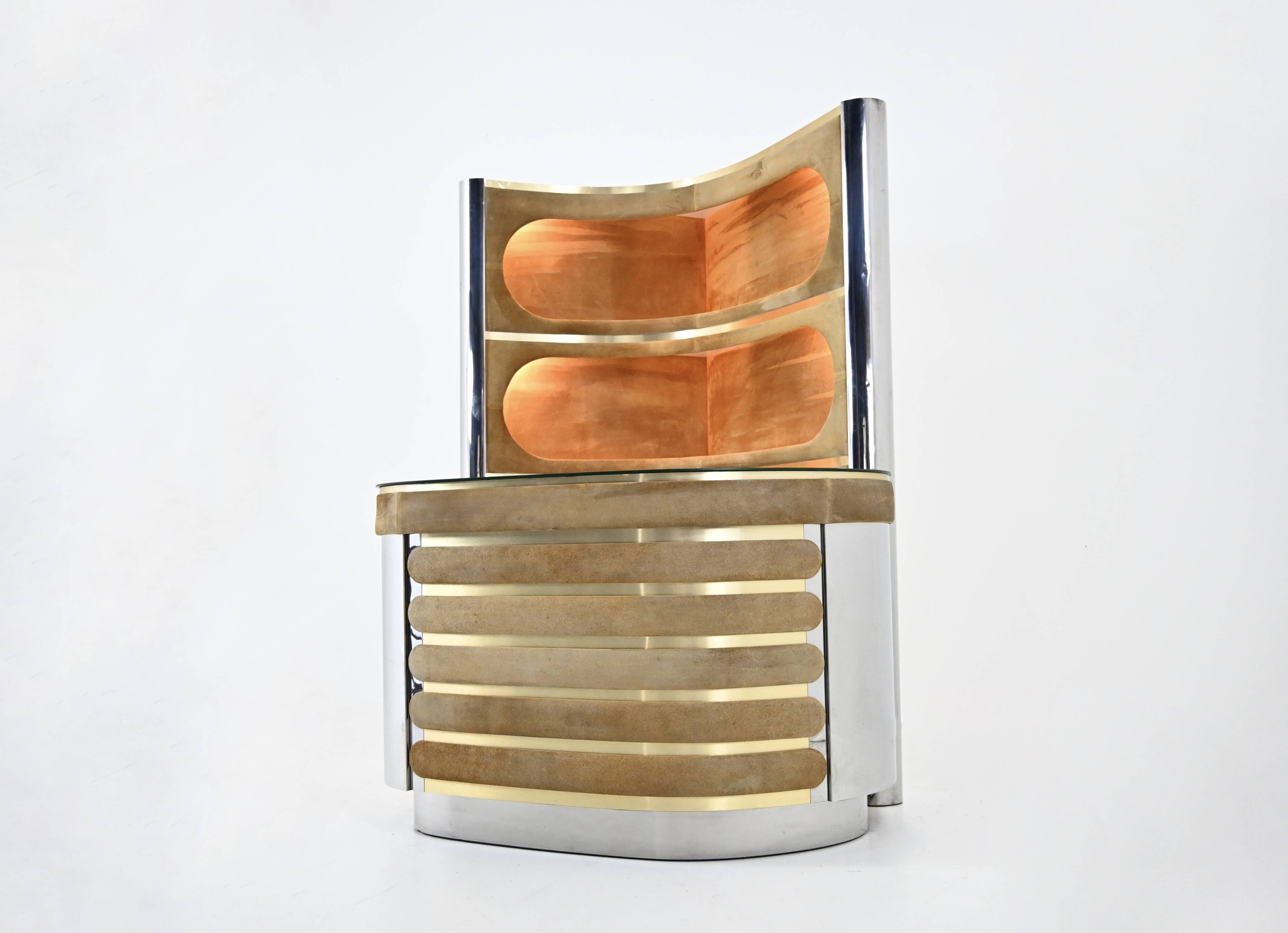 Bar set attributed to Willy Rizzo, 1970s.