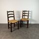 Pair of rush-seated chairs - Georges Robert, France circa 1950 Design