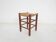 Mid-century wooden stool with rattan seating