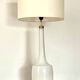 Large Scandinavian opaline and brass lamp designed by Holm Sørensen