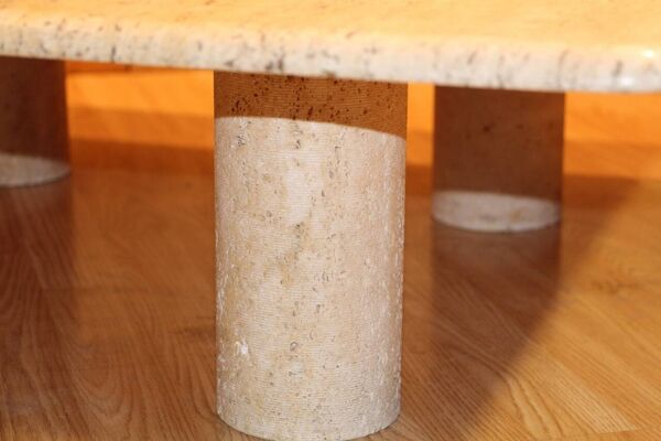 Table Basse En Travertin De Angelo Mangiarotti Edition Up&Up