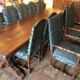 Monastery table - 9 chairs and 2 Louis XIII oak armchairs.