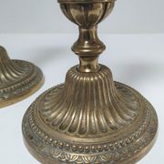 Pair of candle holders torches gilded bronze patinated style louis xvi period 19th century