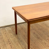 Extendable mid century teak dining table with pull out leaves, denmark, 1950s