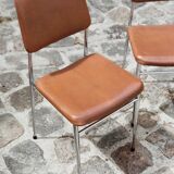Pair of chairs skaï and chrome