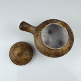 tripod ceramic with lid, signed Agnès Escala