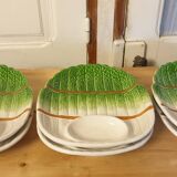 Asparagus barbotine service, 1 dish 6 plates