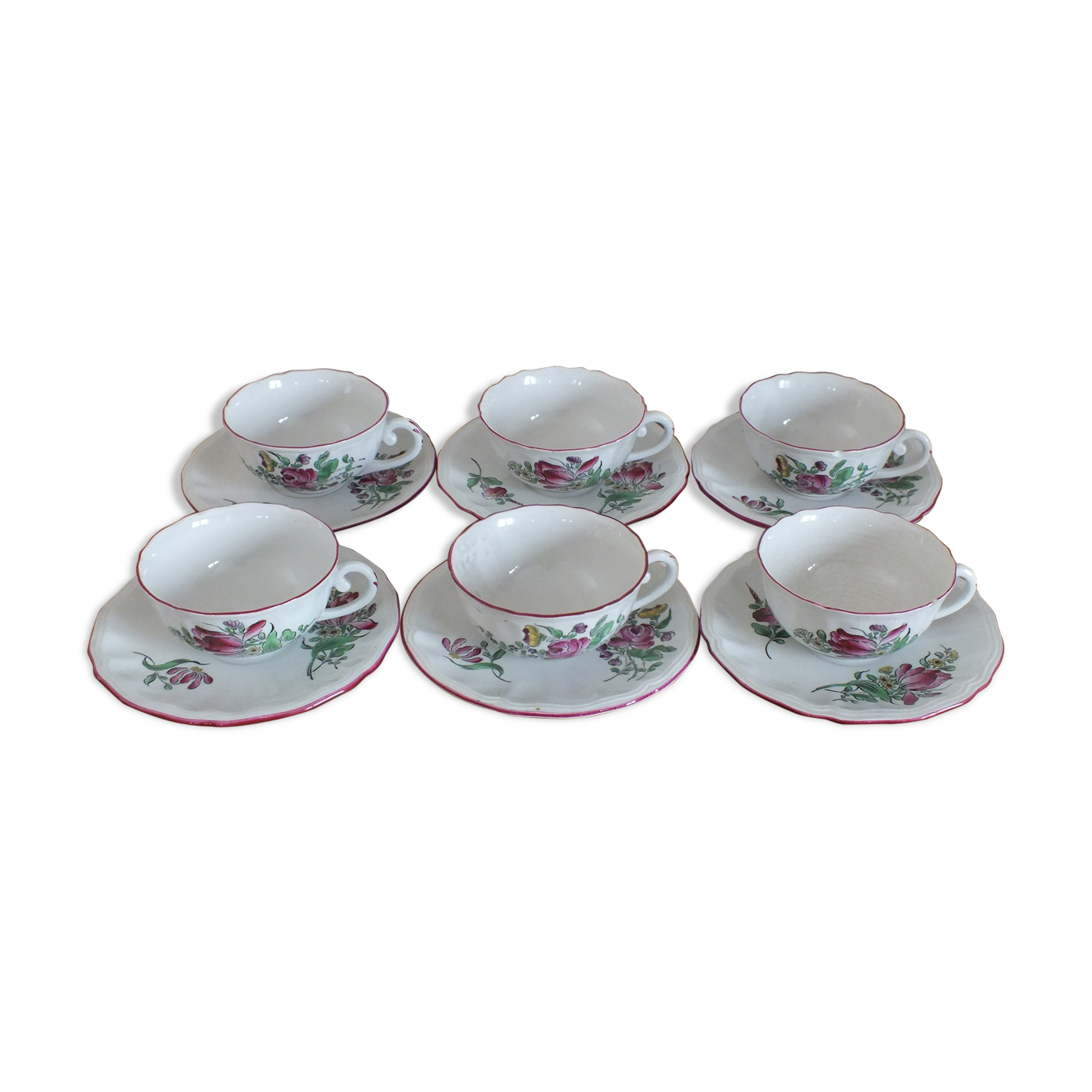6 tea cups Lunéville KG