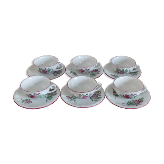 6 tea cups Lunéville KG