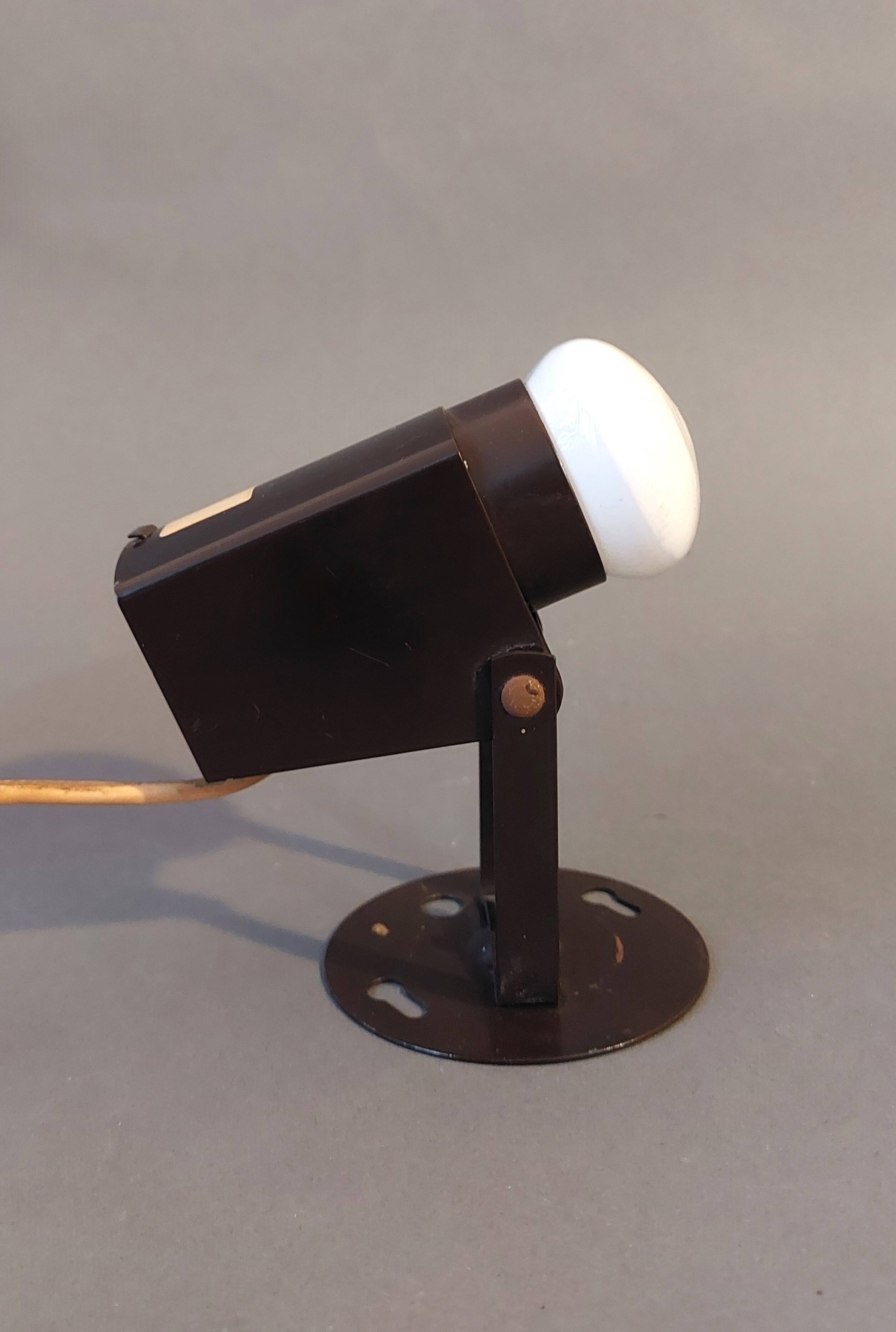 Lita 1950 wall lamp in vintage brown metal.