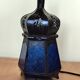 Blue hexagonal Moroccan lantern table lamp
