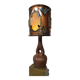 French vintage copper fractal resin table lamp Accolay 'Brutalist'